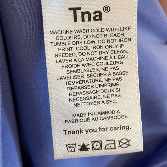 TNA Blue & White Cropped Baby Tee with Varsity Numbers - Picture 8 of 9